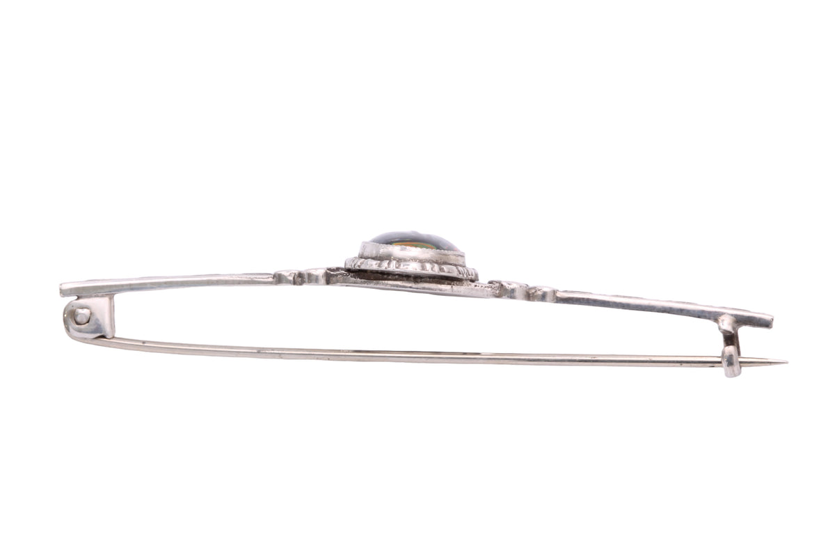 Art Deco Thomas L Mott Sterling Silver Butterfly Wing Bar Brooch c.1930 — view 5