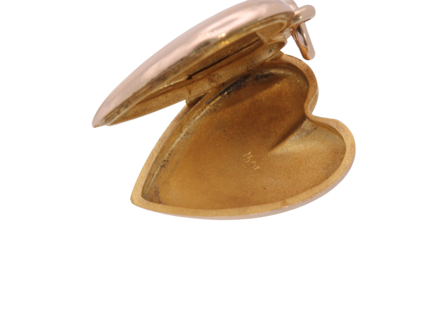 Antique Edwardian 15ct Gold Heart Locket | Old Mine Cut Diamond — view 10