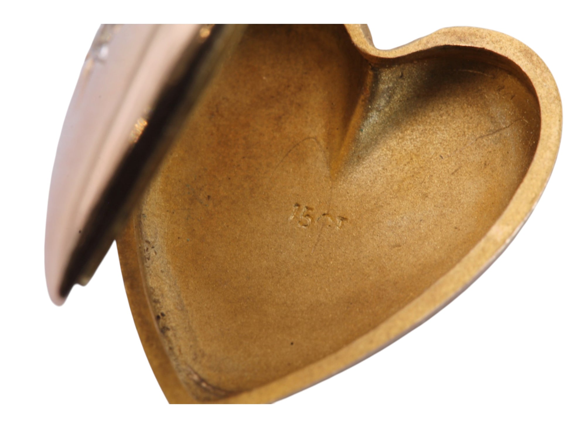 Antique Edwardian 15ct Gold Heart Locket | Old Mine Cut Diamond — view 5