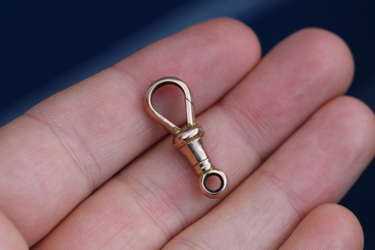 Antique 9ct rose gold large dog clip clasp c.1900