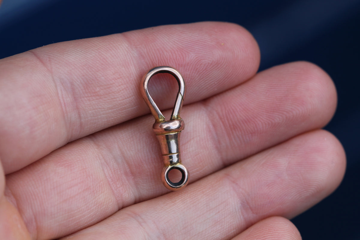 Antique 9ct Rose Gold Large Dog Clip Clasp c.1900 — view 5