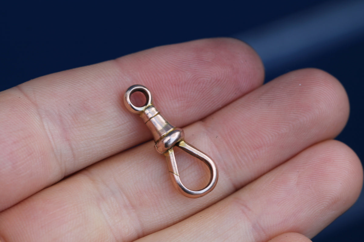 Antique 9ct Rose Gold Large Dog Clip Clasp c.1900 — view 6