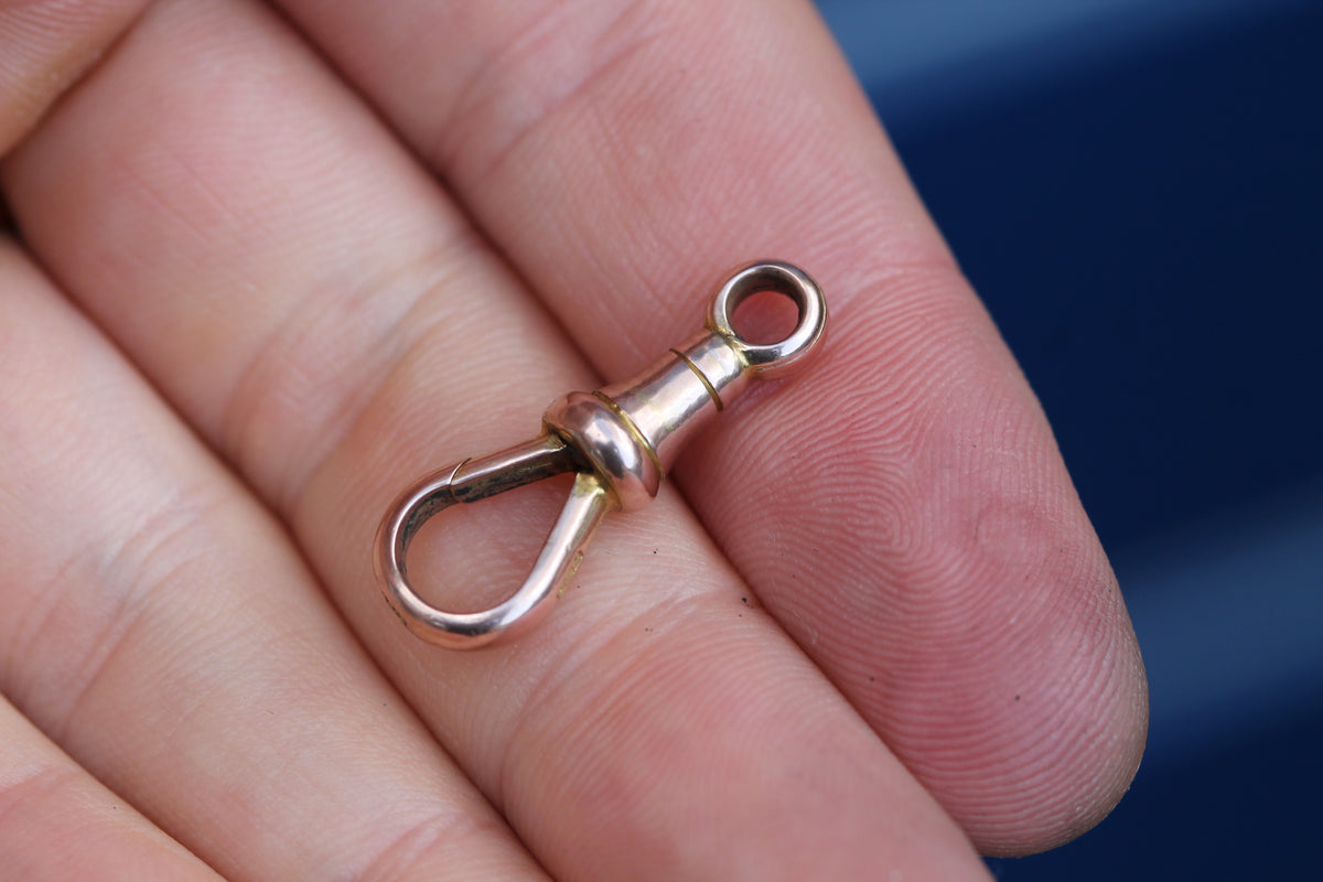 Antique 9ct Rose Gold Large Dog Clip Clasp c.1900 — view 7