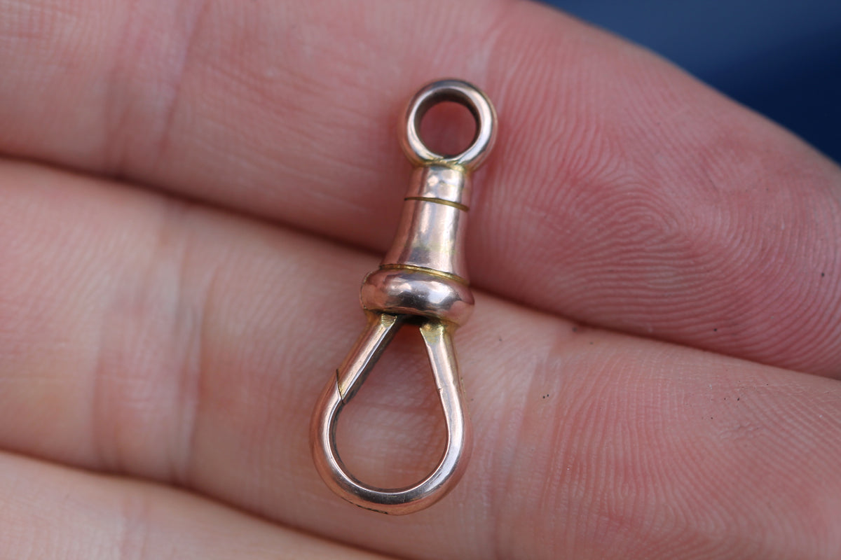 Antique 9ct Rose Gold Large Dog Clip Clasp c.1900 — view 8