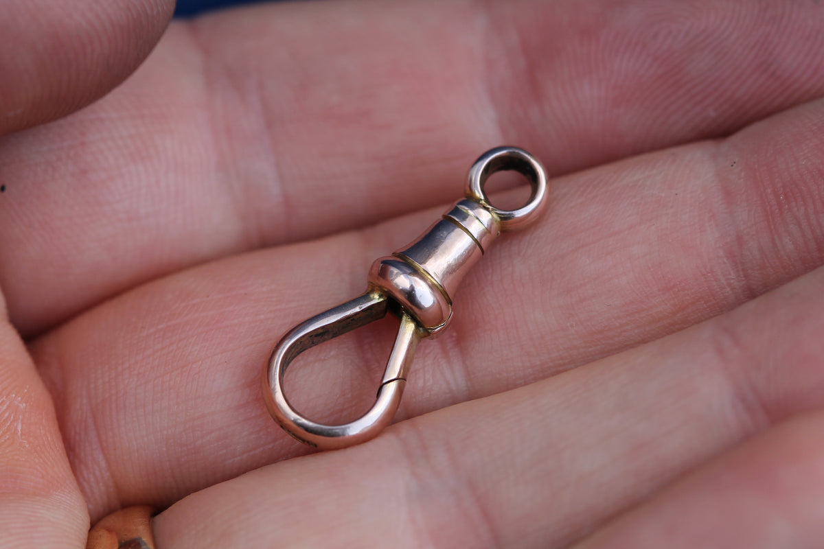 Antique 9ct Rose Gold Large Dog Clip Clasp c.1900 — view 9