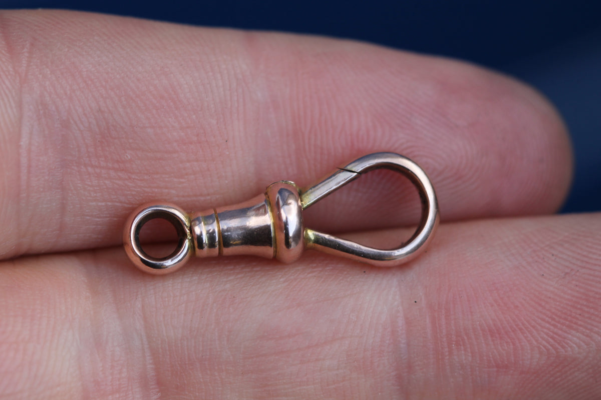 Antique 9ct Rose Gold Large Dog Clip Clasp c.1900 — view 12