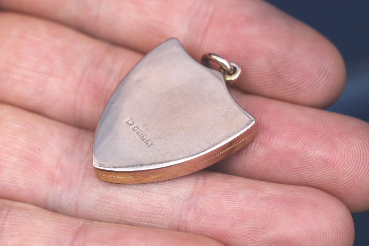 Antique Edwardian 9ct Gold Shield Locket | Ivy Leaf Engraving Chester 1901 — view 10