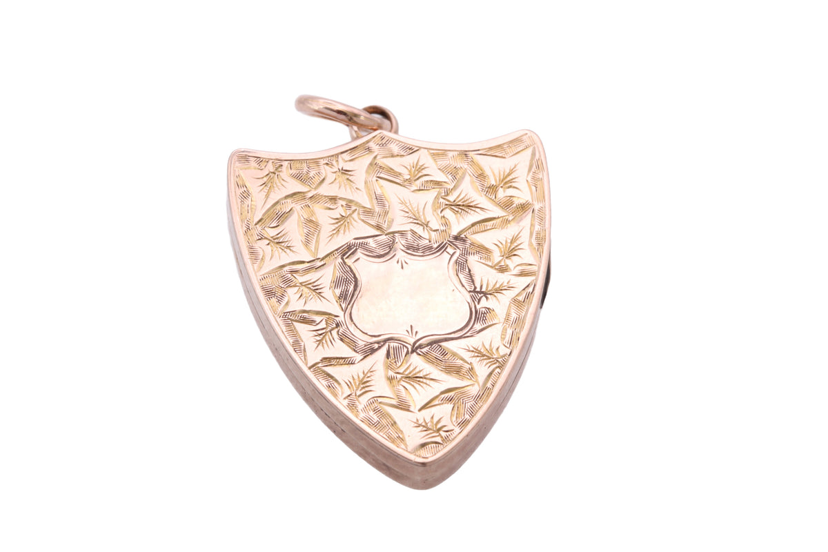 Antique Edwardian 9ct Gold Shield Locket Chester 1906 — view 9