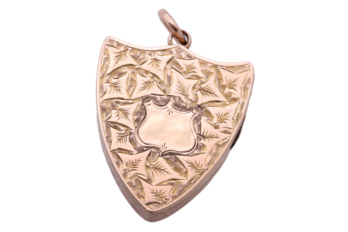 Antique Edwardian 9ct Gold Shield Locket Chester 1906 — view 11