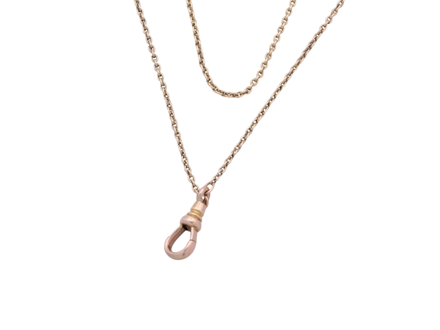 Antique 14ct Gold Sapphire Station Long Guard Chain Necklace c.1900 — view 15