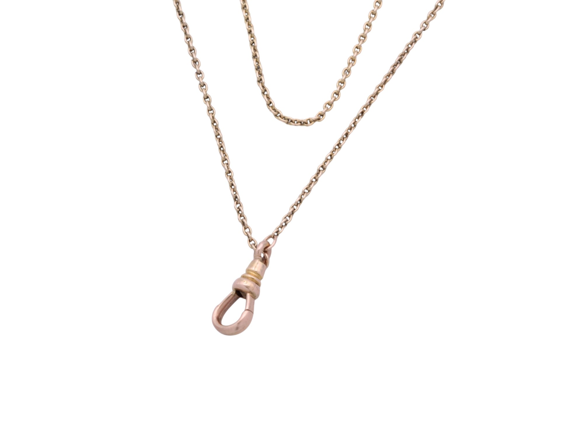 Antique 14ct Gold Sapphire Station Long Guard Chain Necklace c.1900 — view 15