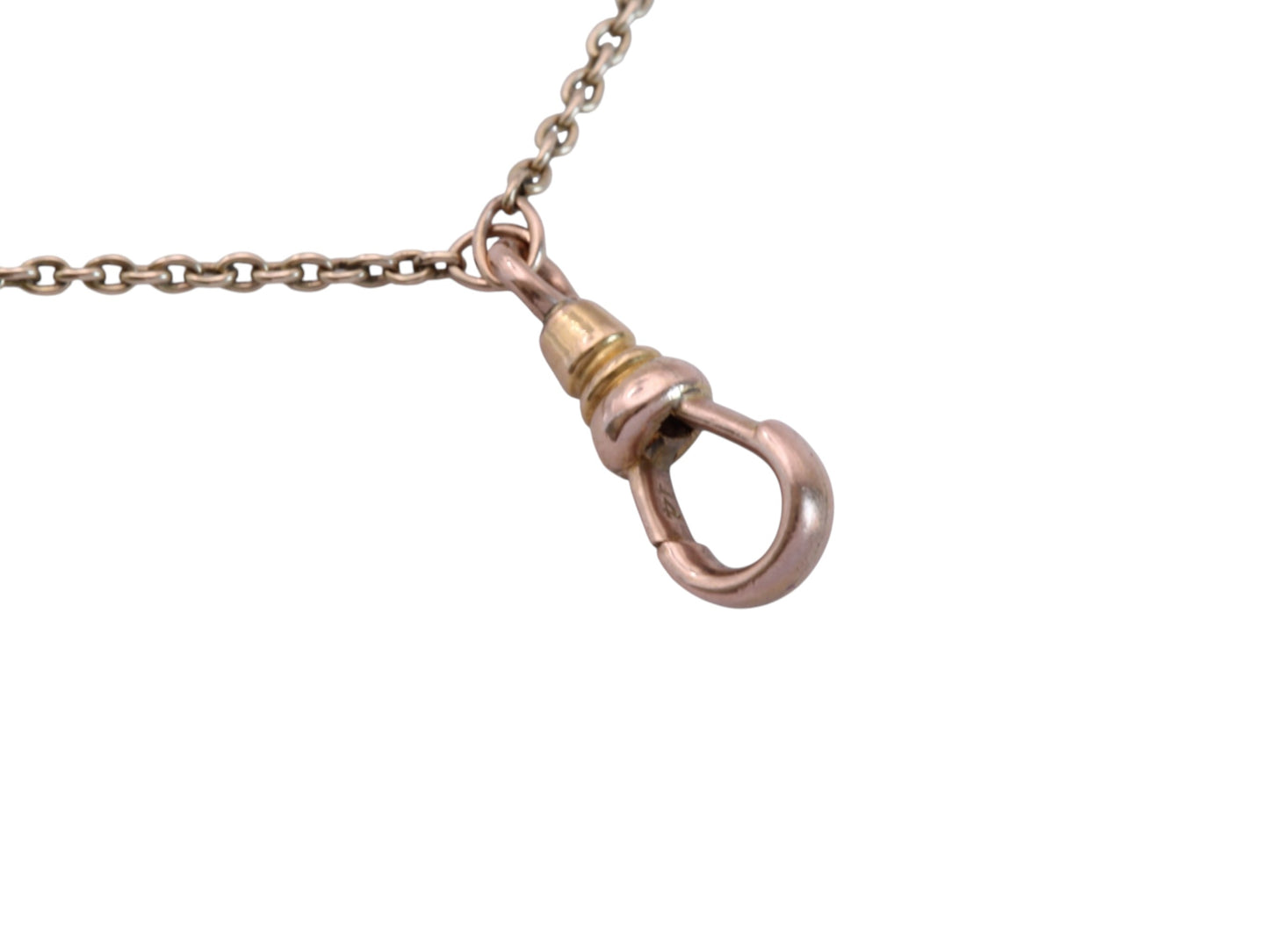 Antique 14ct Gold Sapphire Station Long Guard Chain Necklace c.1900 — view 20