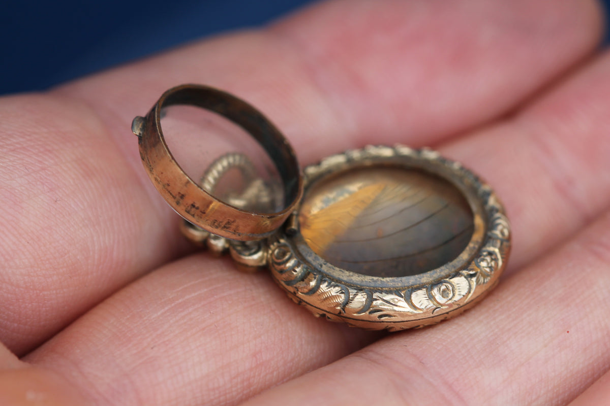 Antique Georgian 12ct Gold Chased Keepsake Locket c.1820 — view 6