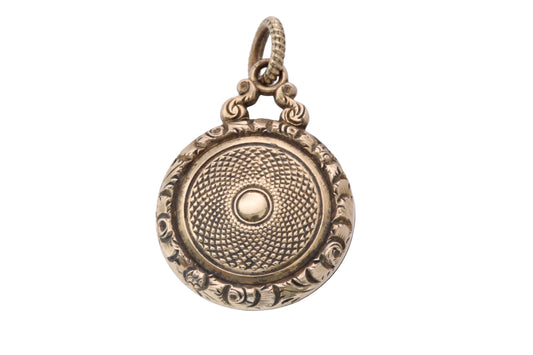 Antique Georgian 12ct gold keepsake locket with engine-turned front