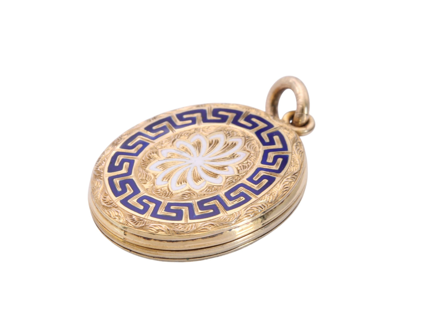 Antique Victorian 9ct Gold Back & Front Enamel Locket | Original Glass c.1890 — view 7
