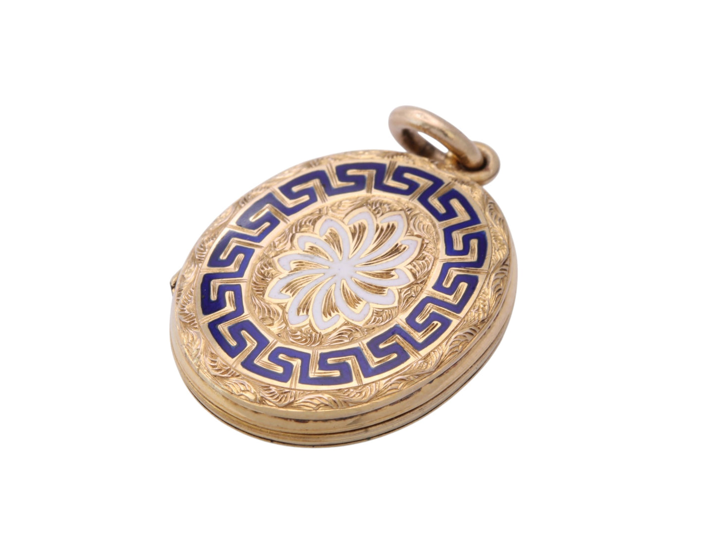 Antique Victorian 9ct Gold Back & Front Enamel Locket | Original Glass c.1890 — view 9