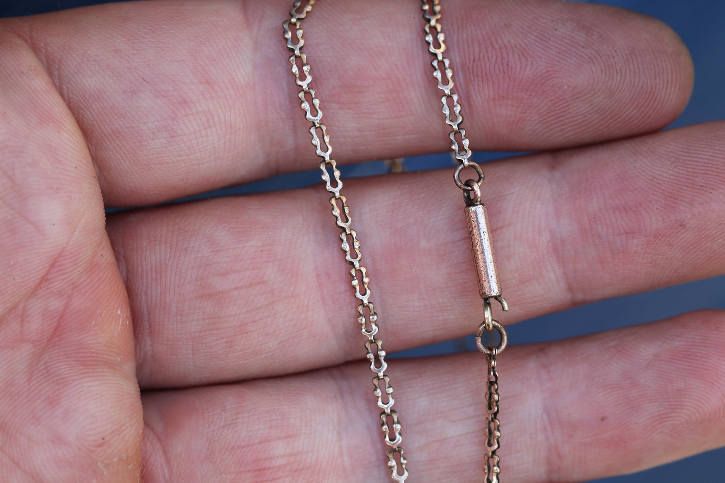 Antique Victorian Rolled Gold Fancy Link Necklace | c.1890 — view 4