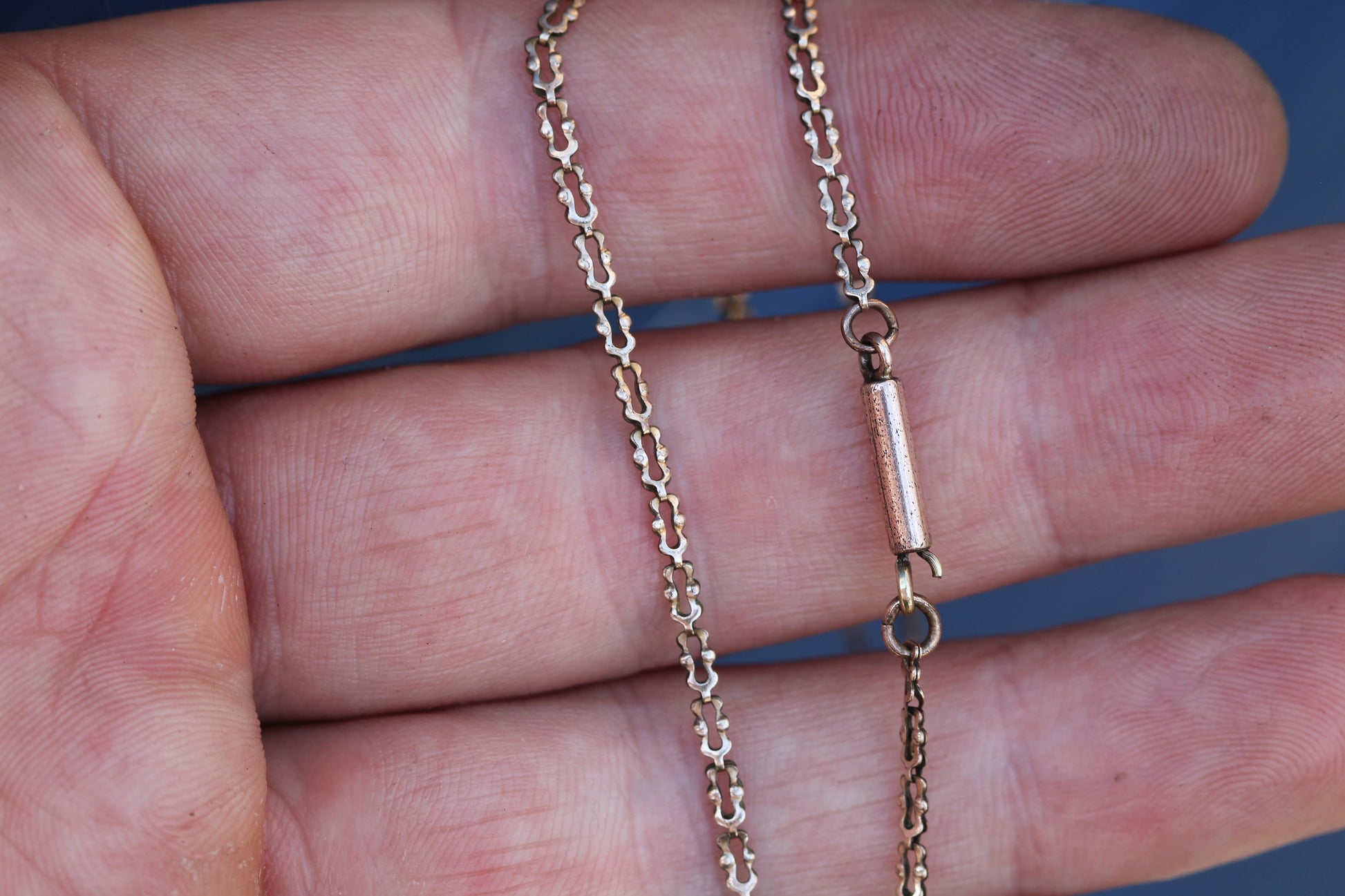 Antique Victorian Rolled Gold Fancy Link Necklace | c.1890 — view 4