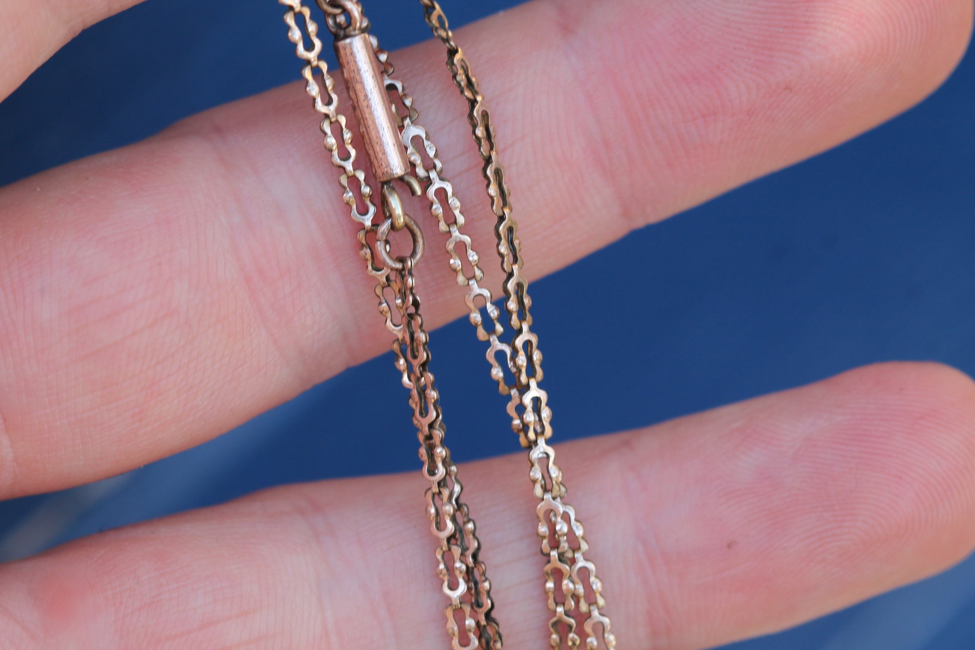 Antique Victorian Rolled Gold Fancy Link Necklace | c.1890 — view 5