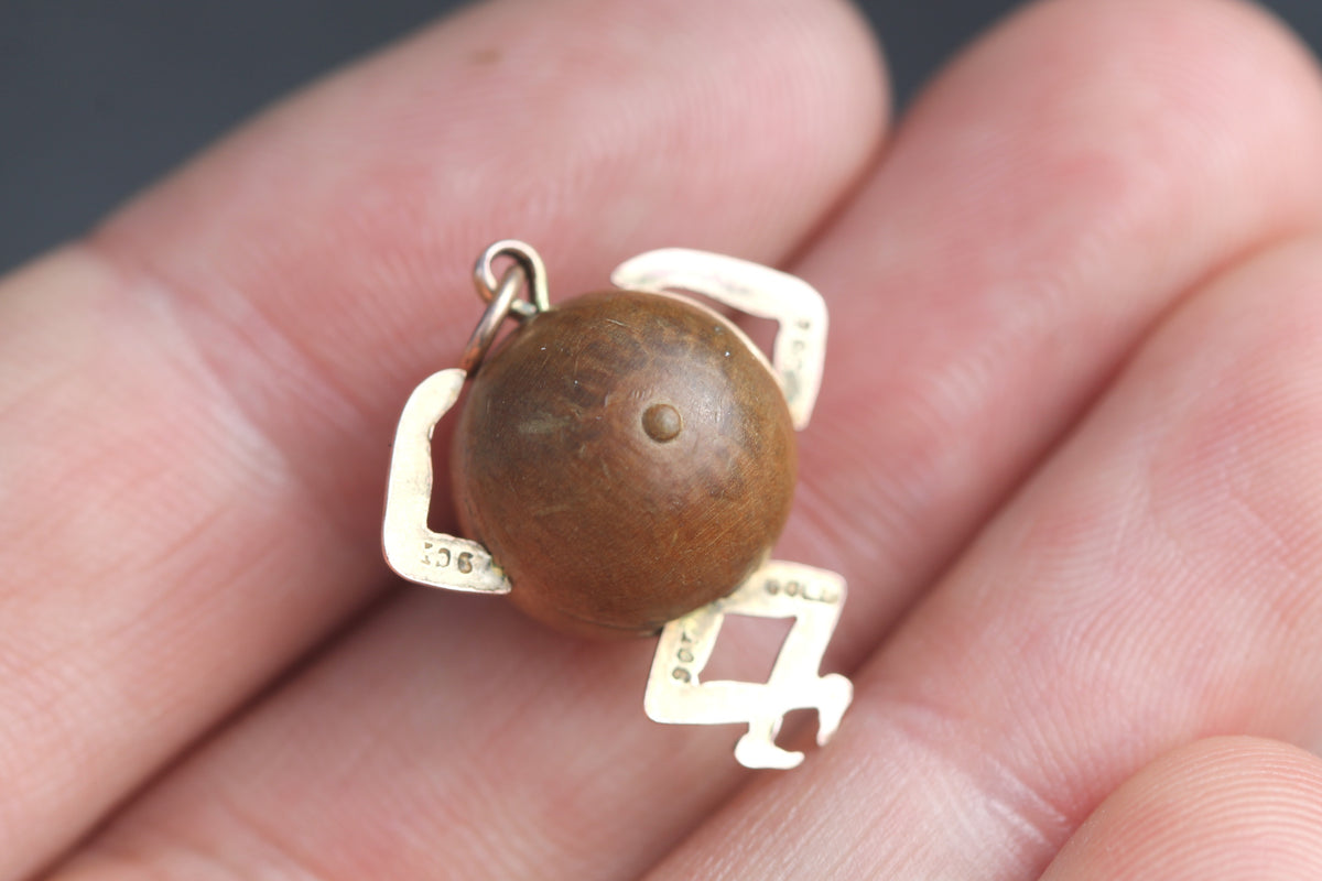 Antique WWI 9ct Gold Touch Wud Lucky Charm Pendant — view 4