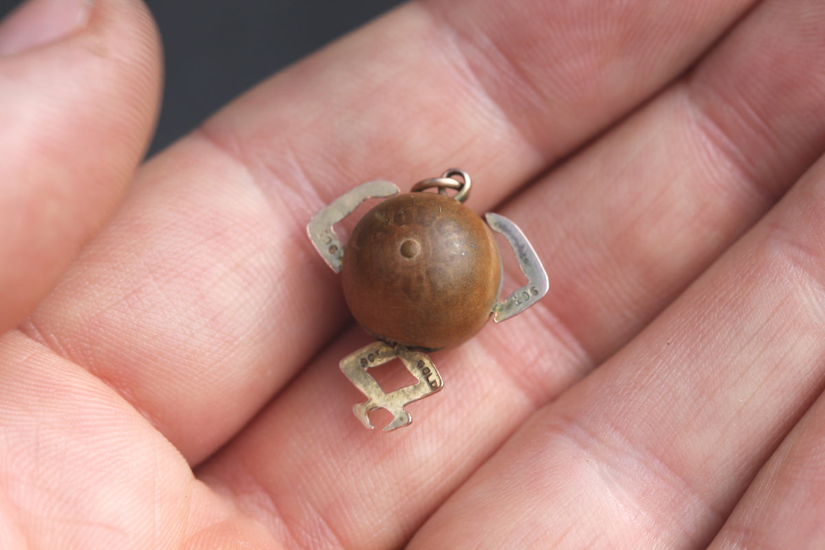 Antique WWI 9ct Gold Touch Wud Lucky Charm Pendant — view 6