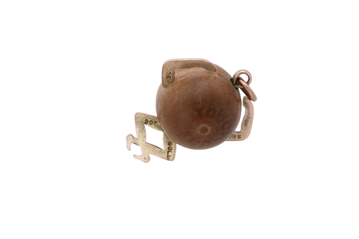 Antique WWI 9ct Gold Touch Wud Lucky Charm Pendant — view 11