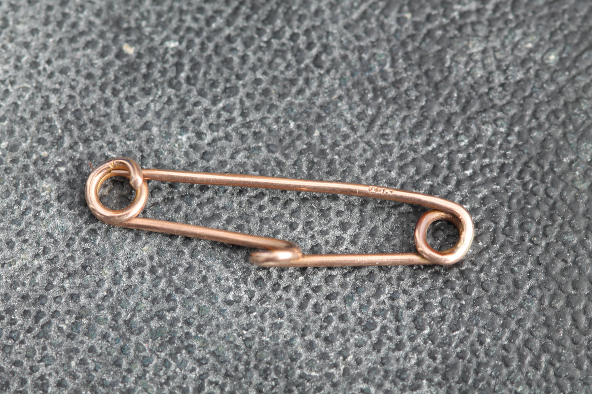 Antique 9ct Rose Gold Safety Pin Brooch | c.1900 — view 6