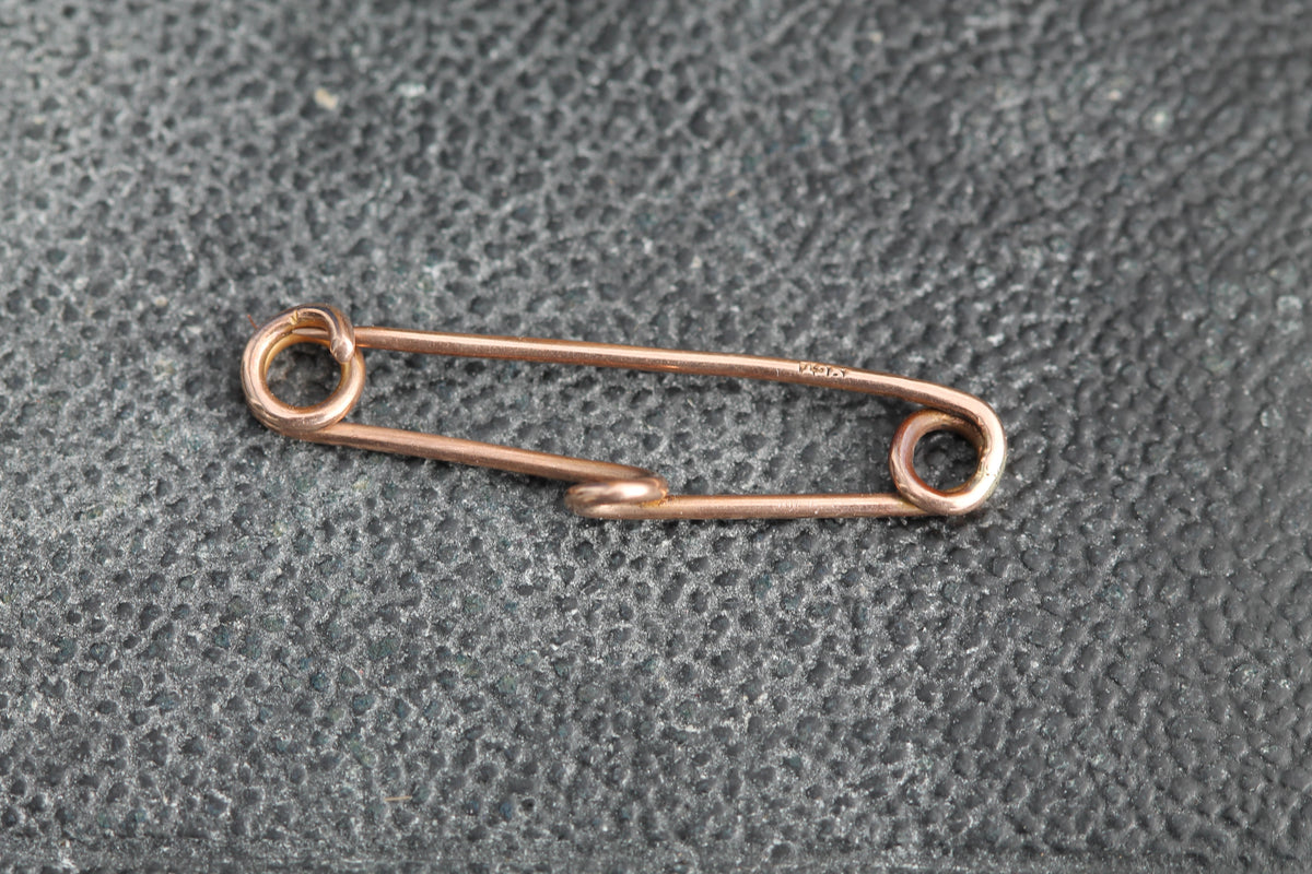 Antique 9ct Rose Gold Safety Pin Brooch | c.1900 — view 7