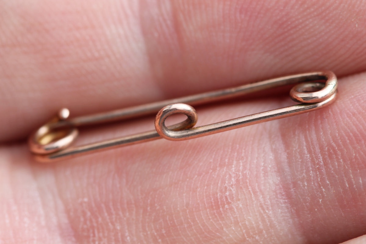 Antique 9ct Rose Gold Safety Pin Brooch | c.1900 — view 9
