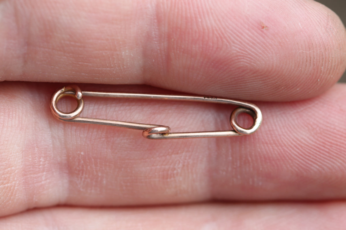 Antique 9ct Rose Gold Safety Pin Brooch | c.1900 — view 10