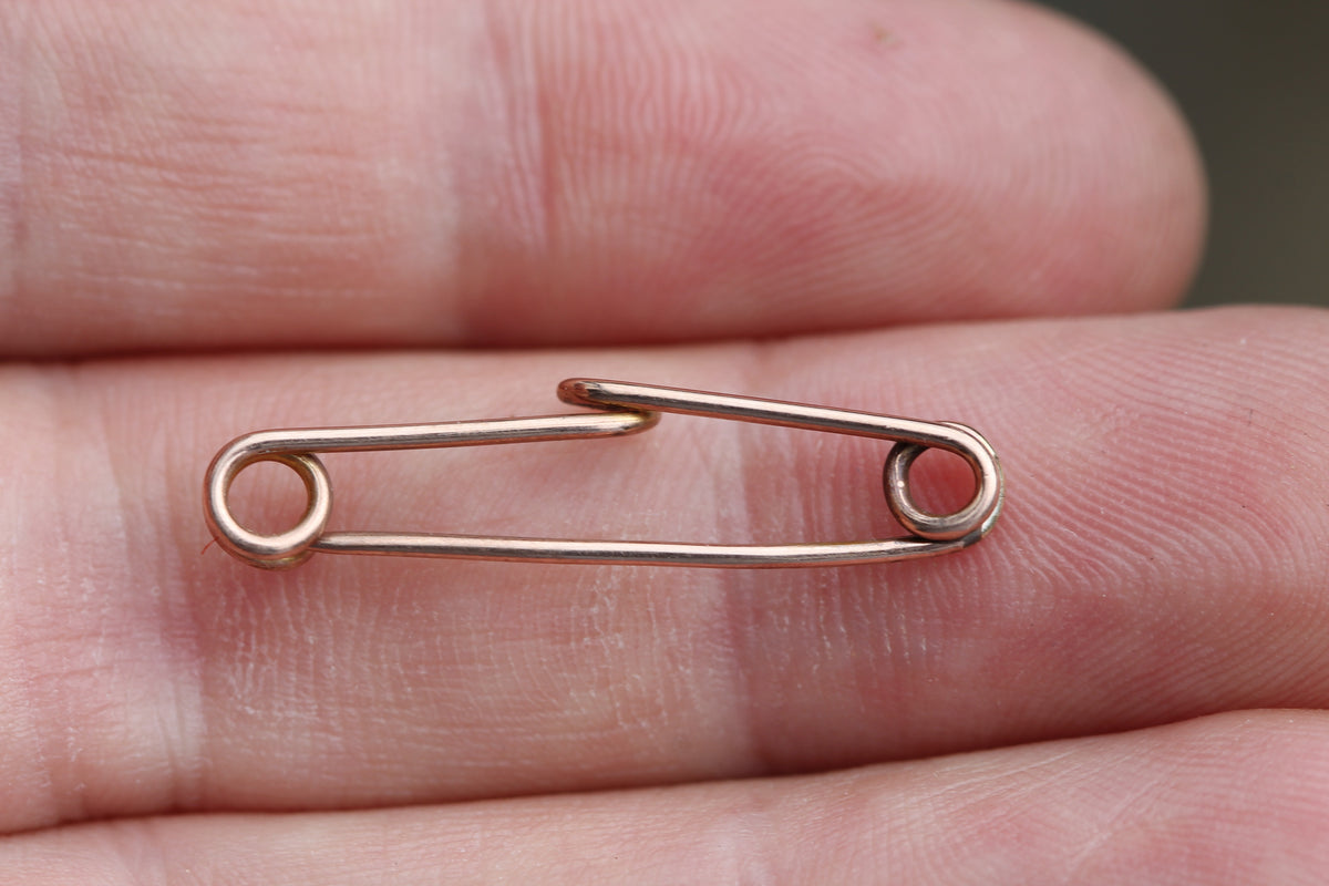 Antique 9ct Rose Gold Safety Pin Brooch | c.1900 — view 4