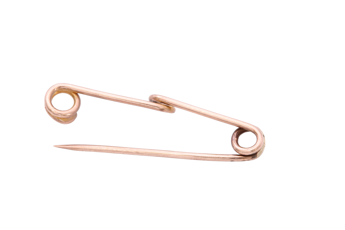 Antique 9ct Rose Gold Safety Pin Brooch | c.1900 — view 13