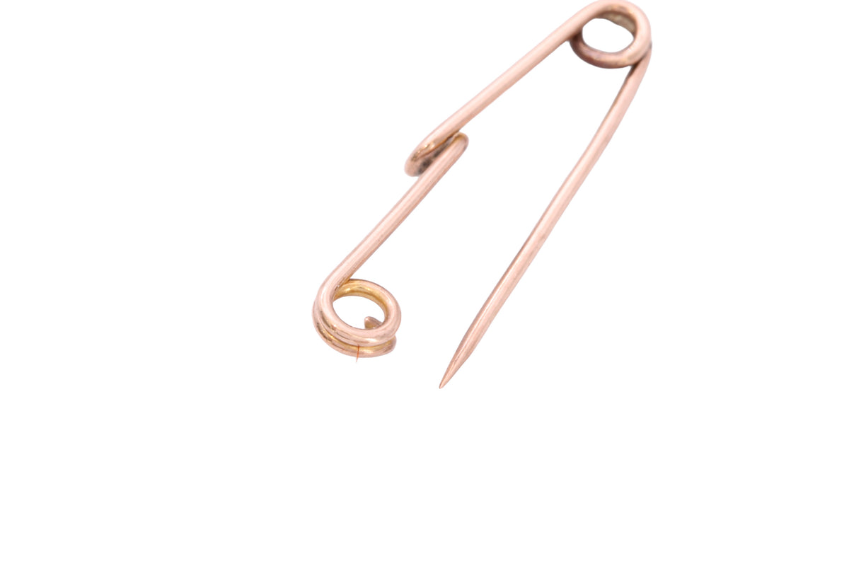 Antique 9ct Rose Gold Safety Pin Brooch | c.1900 — view 14
