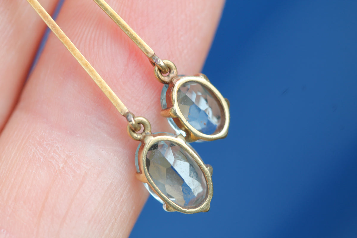 Antique Edwardian 15ct Gold Aquamarine & Pearl Négligée Necklace | 15.75" — view 10