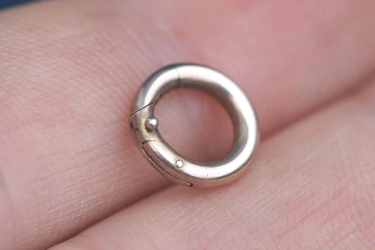 Antique 9ct Gold Spring Ring Clasp | Bolt Ring c.1900 — view 5