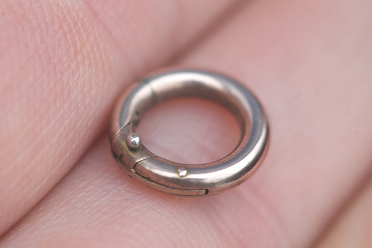 Antique 9ct Gold Spring Ring Clasp | Bolt Ring c.1900 — view 6