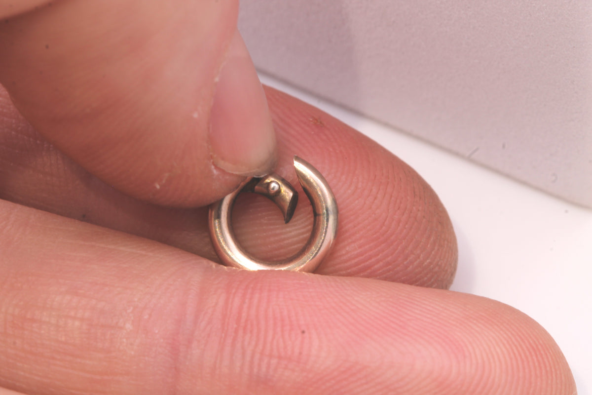 Antique 9ct Gold Spring Ring Clasp | Bolt Ring c.1900 — view 8