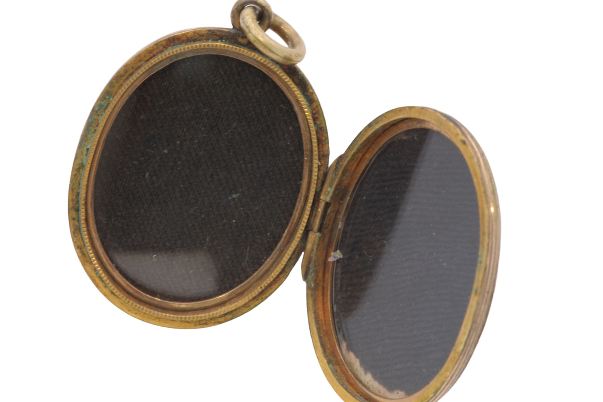 Antique Victorian 9ct Gold Back & Front Enamel Floral Locket c.1880 — view 14