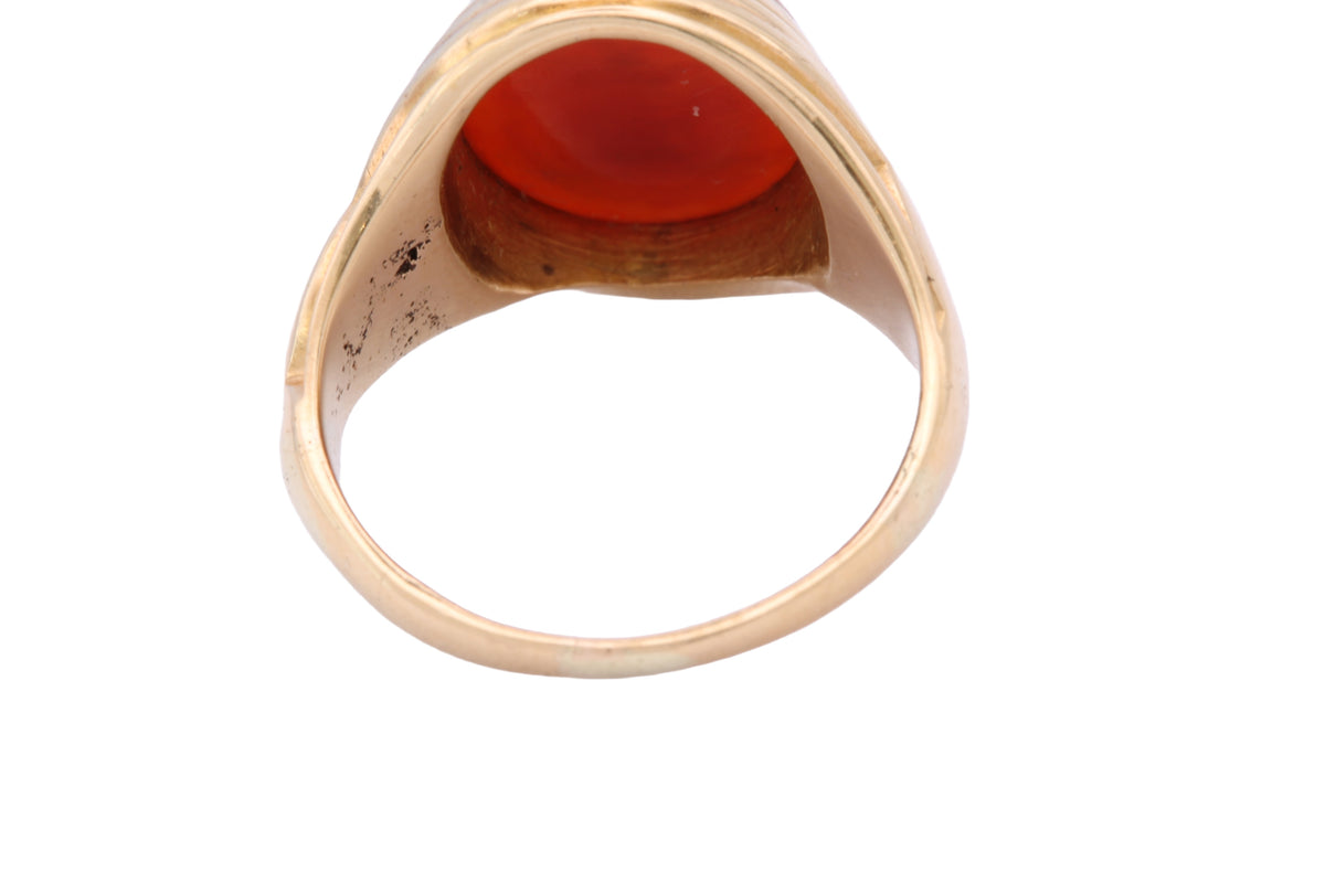 Antique Victorian 14ct Gold Sardonyx Dog Intaglio Signet Ring c.1890 — view 8