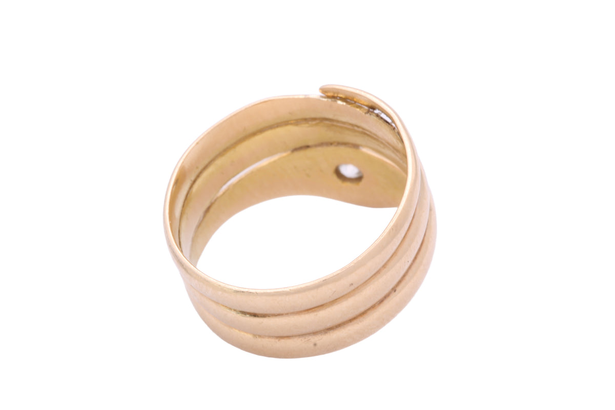 Antique Victorian 18ct Gold Diamond Snake Ring 1898 | 10.15g — view 11