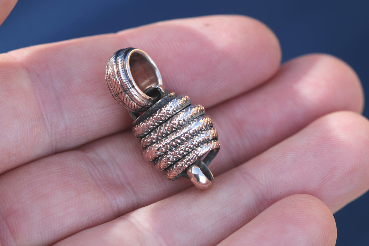 Antique Victorian 9ct Gold Snake Connector Pendant | c.1880 — view 9