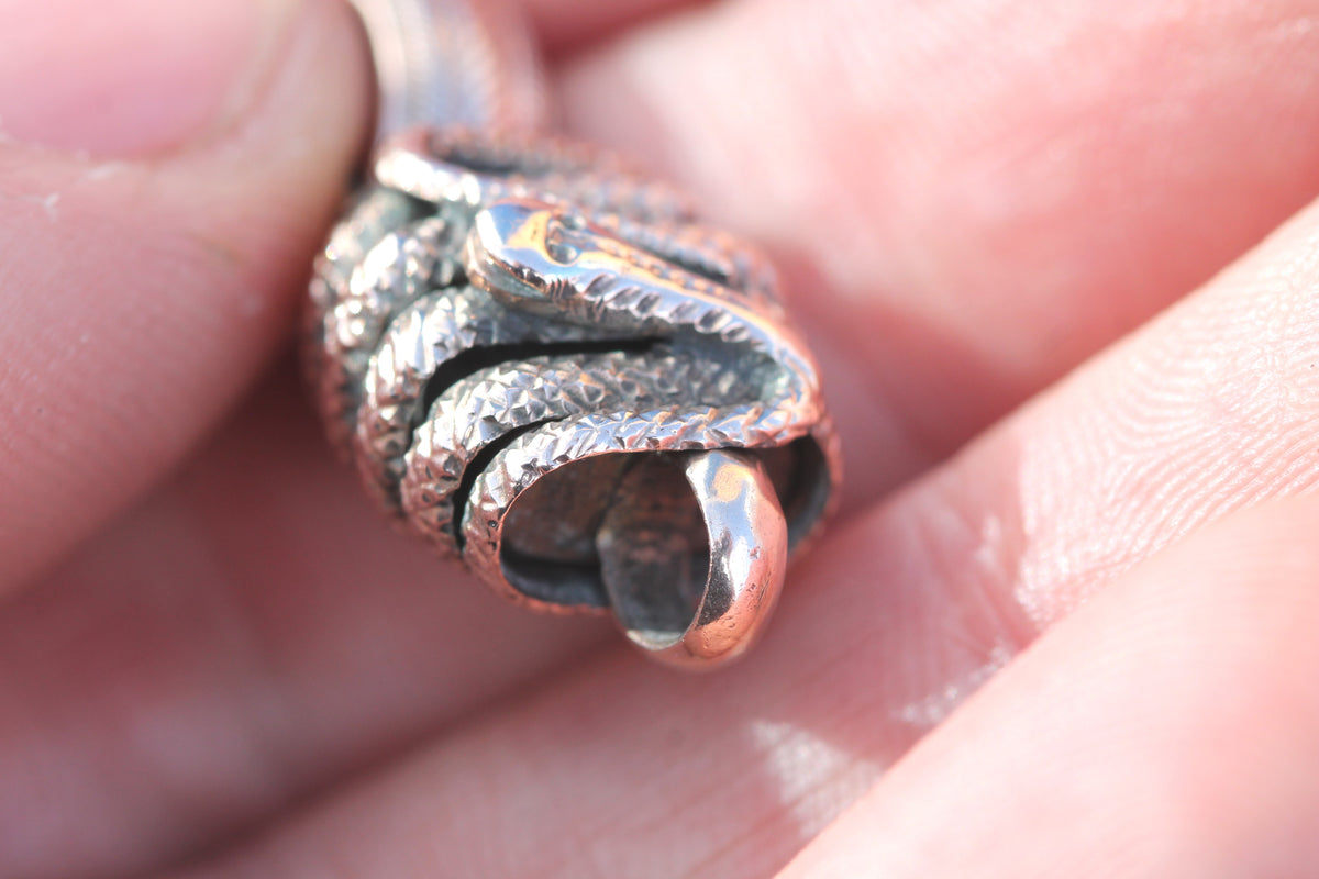 Antique Victorian 9ct Gold Snake Connector Pendant | c.1880 — view 11