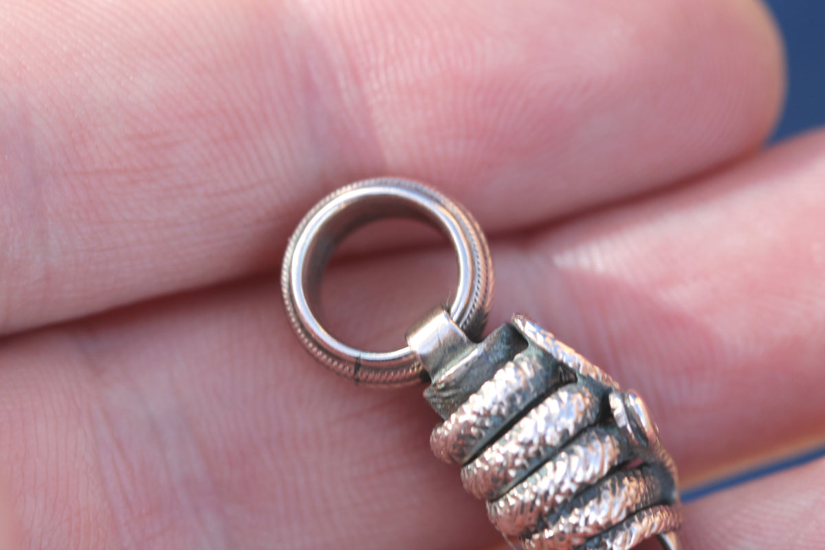 Antique Victorian 9ct Gold Snake Connector Pendant | c.1880 — view 12