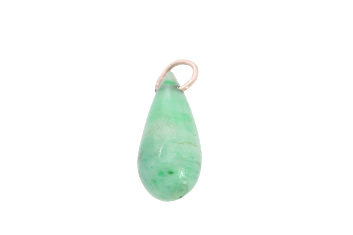 Vintage Mid-Century 9ct Gold & Jade Teardrop Pendant — view 3