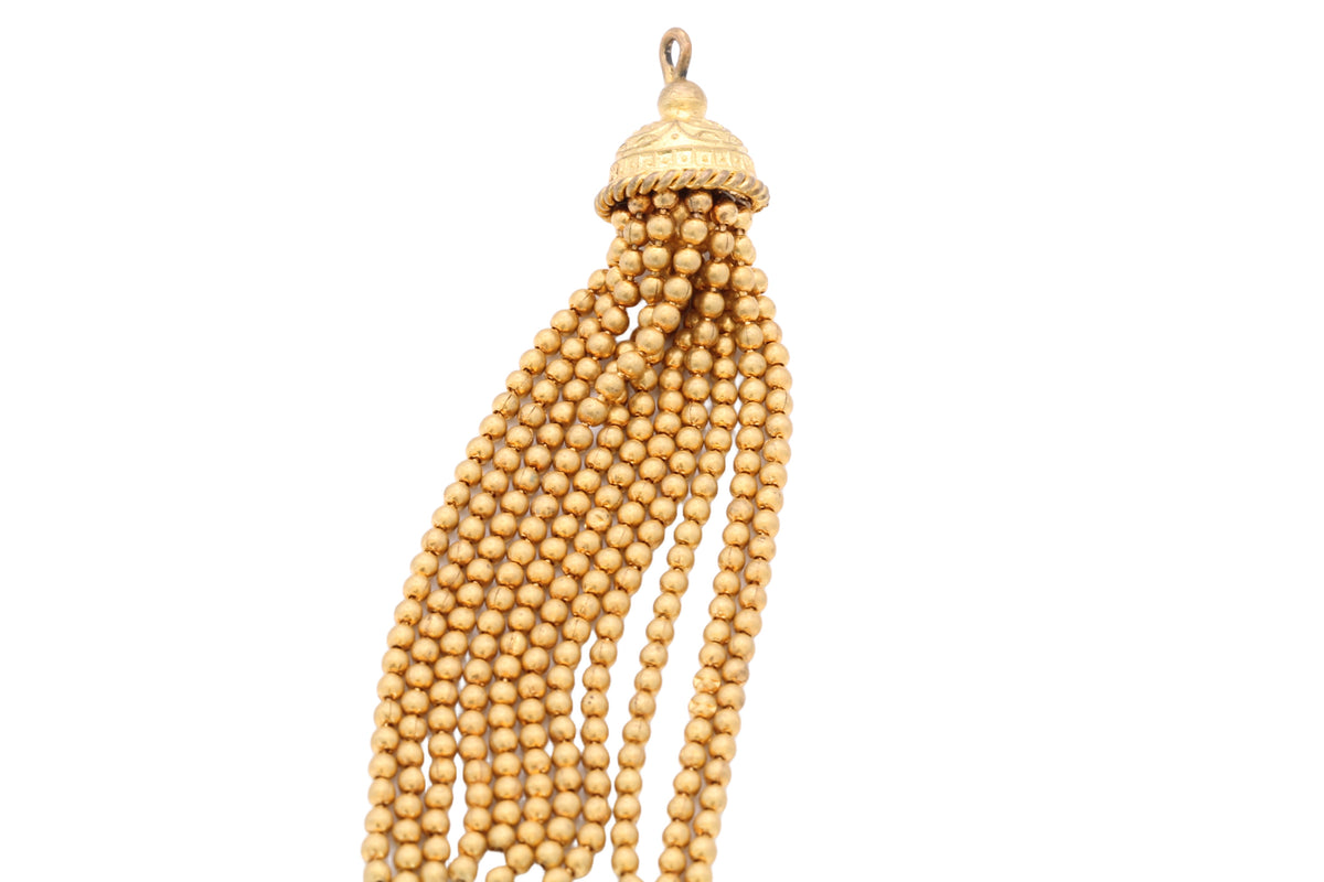 Antique Victorian 9ct Rolled Gold Beaded Tassel Pendant c.1880 — view 15