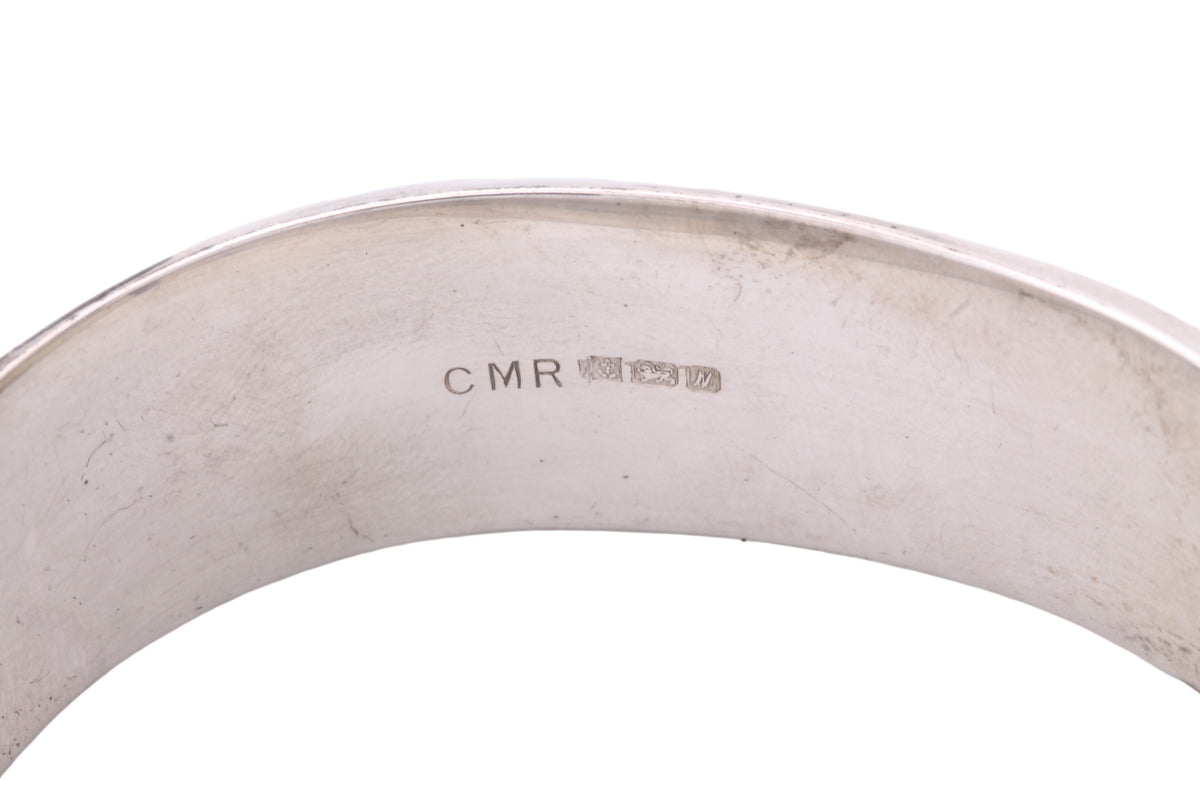 Vintage Sterling Silver Engraved Hinged Bangle | 1986 — view 17