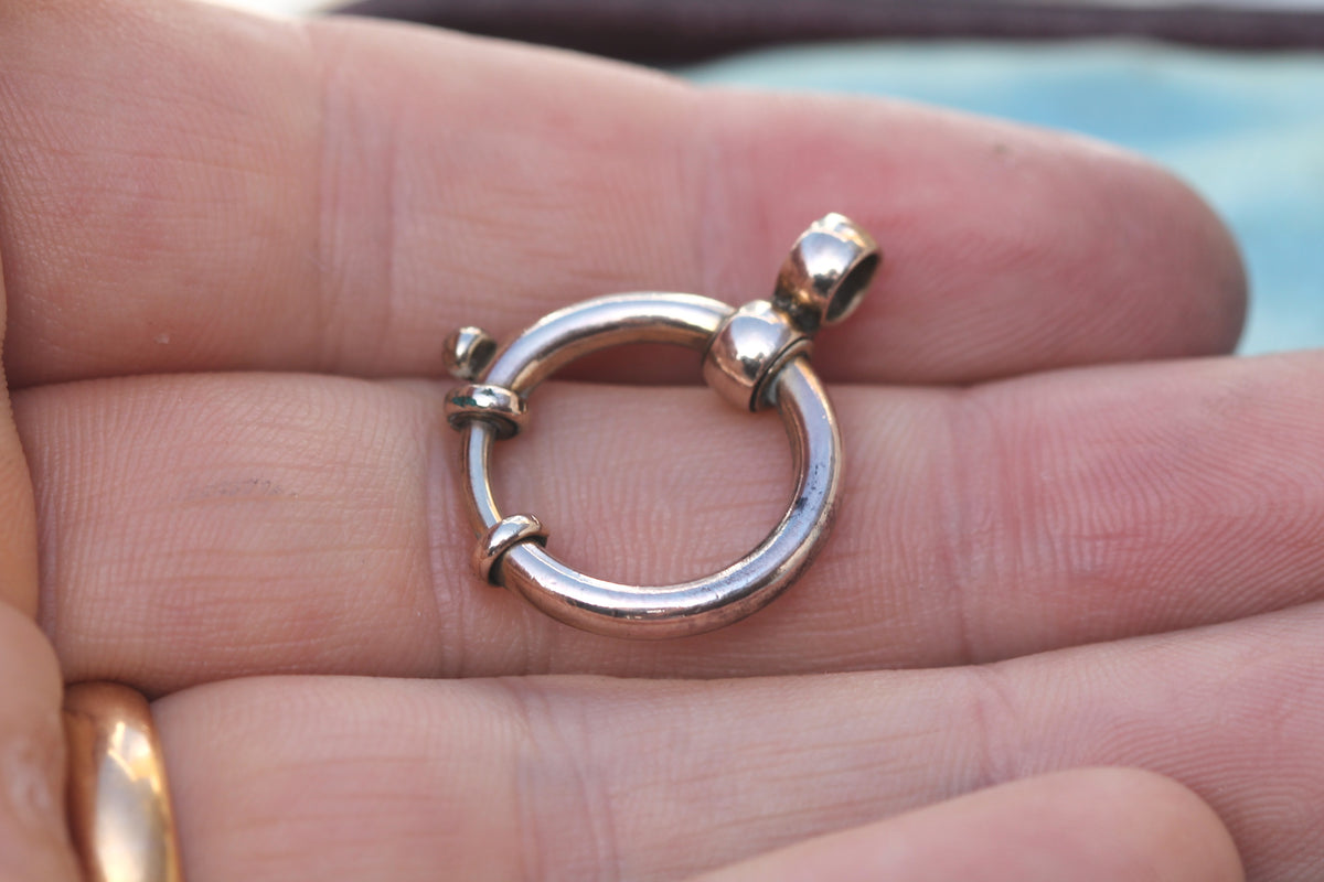 Antique Victorian 9ct Rolled Gold Bolt Ring Clasp Pendant c.1890 — view 4