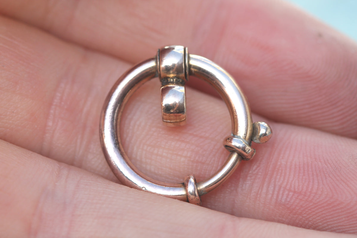 Antique Victorian 9ct Rolled Gold Bolt Ring Clasp Pendant c.1890 — view 5