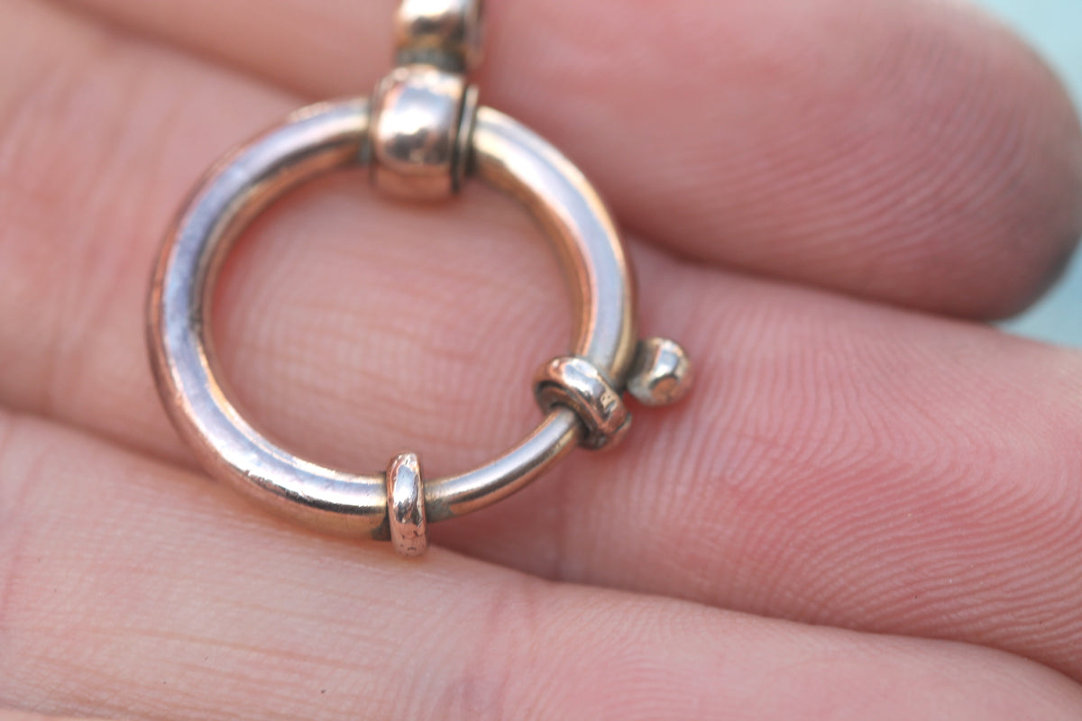 Antique Victorian 9ct Rolled Gold Bolt Ring Clasp Pendant c.1890 — view 6