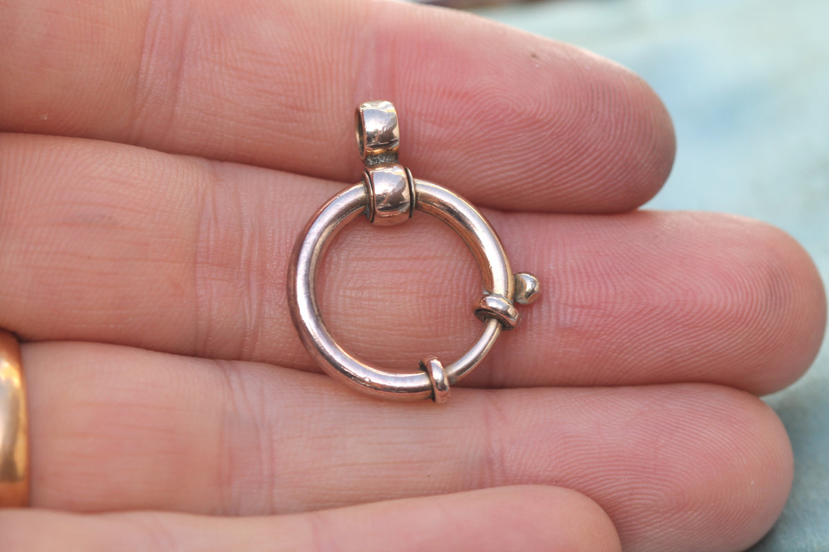 Antique Victorian 9ct Rolled Gold Bolt Ring Clasp Pendant c.1890 — view 7